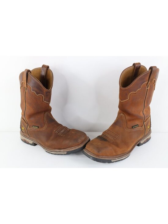 Vintage Y2K Dan Post Mens 13 EW Waterproof Leather Journeyman Cowboy Boots Brown main image 9
